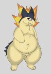  absurd_res anthro digital_media_(artwork) fur hi_res nintendo overweight pok&eacute;mon pok&eacute;mon_(species) simple_background solo somekindajackal typhlosion video_games 