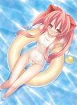  afloat aloe_(quiz_magic_academy) bad_id bad_pixiv_id blush bow cum flat_chest innertube long_hair nose_blush one-piece_swimsuit partially_submerged pink_eyes pink_hair quiz_magic_academy rubber_duck ryo school_swimsuit school_swimsuit_flap solo swimsuit tears thigh_gap thighs water wet white_school_swimsuit white_swimsuit 