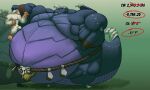  4_toes 5_fingers absurd_res anthro belly big_belly big_muscles big_tail blue_body bone brosb4does bubba_(spyro) dragon duo feet fingers fist growth growth_drive hi_res holding_another huge_moobs huge_muscles hyper hyper_belly hyper_muscles love_handles male muffin_top muscle_growth musclegut muscular muscular_anthro muscular_male obese obese_anthro obese_male overweight overweight_anthro overweight_male purple_belly silver-stag skull standing text toes weight_gain wings 