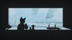  16:9 absurd_res aircraft aircraft_carrier ambiguous_gender anthro appliance canid canine canis city_skyline coffee_maker coffee_mug dakka dakkawoof hi_res kitchen kitchen_appliance mammal silhouette solo widescreen window wolf 