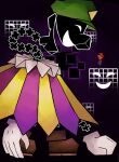  big_nose boots castle dimentio floating green_headwear highres mario nintendo open_mouth red_headwear super_dimentio super_paper_mario t8o8b 