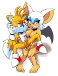  anal anal_fingering anthro anus balls blush bodily_fluids breasts canid canine chiropteran duo extraspecialzone female female_fingering_male fingering fox genital_fluids genitals male male/female mammal miles_prower mostly_nude nude penis precum rouge_the_bat sega sonic_the_hedgehog_(series) wings 