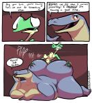  2022 amphibian anthro anthro_on_anthro anthro_penetrated anthro_penetrating anthro_penetrating_anthro ass_up big_butt biphony_(rubbish_chameleon) bouncing_breasts breast_rest breasts butt clenched_teeth comic dialogue dildo duo english_text female female/female female_penetrated female_penetrating female_penetrating_female frog from_behind_position front_view hi_res huge_butt interspecies komodo_dragon larger_female larger_penetrated leapfrog_position lizard monitor_lizard nude nude_anthro nude_female overweight overweight_anthro overweight_female penetration reptile rubbish_chameleon scalie sex sex_toy size_difference smaller_female strapon strapon_sex teeth terry_(rubbish_chameleon) text toony toying_partner 