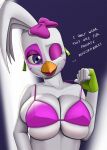  anthro avian big_breasts bird breast_squish breasts cleavage clothed clothing creatiffy female five_nights_at_freddy&#039;s five_nights_at_freddy&#039;s:_security_breach glamrock_chica_(fnaf) hi_res one_eye_closed scottgames solo squish video_games wink 