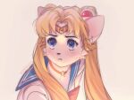  2020 anthro anthrofied blonde_hair blue_eyes blush bodily_fluids choker clothed clothing domestic_cat ear_piercing felid feline felis female frown hair hi_res jewelry mammal meme necklace open_mouth piercing sailor_moon_(character) sailor_moon_(series) sailor_moon_redraw_challenge simple_background solo spuydjeks sweat sweatdrop usagi_tsukino white_background worried worried_look 