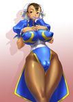  breast_suppress breasts brown_eyes brown_hair bun_cover cameltoe china_dress chinese_clothes chun-li condom condom_in_mouth cosine covered_nipples double_bun dress huge_breasts mouth_hold pantyhose pelvic_curtain sash solo street_fighter wide_hips 