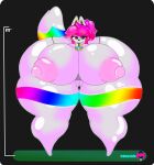  0rdinaryjello absurd_res anthro big_breasts big_butt big_tail breasts butt canid canine celine_(0rdinaryjello) clothing curvy_figure female fox front_view hair hi_res hourglass_figure huge_butt huge_hips huge_thighs hyper hyper_butt mammal panties pink_hair robotic rubber_body solo thick_thighs underwear white_body 