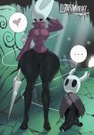  &lt;3 ... absurd_res anthro arthropod balls big_balls big_breasts big_penis black_body blush bodily_fluids bottomless breasts cloak clothed clothing duo english_text female genital_fluids genitals half-erect hand_behind_head hi_res hollow_knight hornet_(hollow_knight) huge_hips huge_penis huge_thighs insect jay-marvel larger_female looking_away looking_up male needle_(disambiguation) nipple_outline non-mammal_breasts penis precum protagonist_(hollow_knight) pussy size_difference small_but_hung smaller_male speech_bubble string team_cherry text thick_thighs vessel_(species) video_games wide_hips 