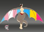  absurd_res anthro arttransor bulge chiropteran clothed clothing gynomorph hi_res hybrid intersex invalid_tag looking_at_viewer lutrine mammal mustelid paint pansexual panties pride_(disambiguation) red_eyes smile tail teeth topless trans_(lore) underwear 