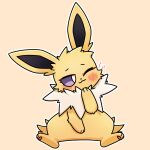  1:1 2022 :3c ambiguous_gender blush blush_lines eeveelution feral fur head_tilt hi_res jolteon kemono neck_tuft nintendo one_eye_closed outline park_horang paw_on_face pawpads pok&eacute;mon pok&eacute;mon_(species) purple_eyes simple_background solo tuft video_games white_body white_fur white_outline wink yellow_background yellow_body yellow_fur 