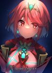  1girl bangs breasts chest_jewel closed_mouth earrings gem headpiece highres jewelry large_breasts pyra_(xenoblade) red_hair short_hair slope_(check238) swept_bangs tiara xenoblade_chronicles_(series) xenoblade_chronicles_2 