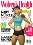  5_fingers abs anthro arm_tuft ball blue_eyes breasts canid canine canis cheek_tuft chest_tuft clothed clothing collie cover digital_media_(artwork) domestic_dog elbow_tufts english_text facial_tuft female fingers fur hair hand_on_hip herding_dog magazine magazine_cover mammal merycollie_(merystic) merystic muscular muscular_anthro navel open_mouth pastoral_dog sheepdog smile solo standing teeth tennis_ball text tongue tongue_out topwear tuft white_body white_fur 