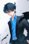  black_hair black_suit blue_eyes edogawa_conan formal highres kudou_shin&#039;ichi meitantei_conan non-web_source suit 