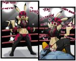  anthro big_breasts bodily_fluids breasts clothed clothed_sex clothing clothing_aside cosplay_pikachu_(costume) cowgirl_position cum cum_in_pussy cum_inside diamond_grenadier dominant dominant_female ejaculation female female_on_top fighting_ring from_front_position genital_fluids hi_res lucha_libre_mask machoke male male/female mask nintendo on_bottom on_top panties panties_aside penetration pikachu pikachu_libre pok&eacute;mon pok&eacute;mon_(species) profanity pussy_juice red_eyes red_outfit sex sports_mask sportswear sweat underwear underwear_aside vaginal vaginal_penetration video_games wrestling_mask 