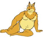  anthro asian_clothing bandanna barefoot black_nose blush bulge canid canine clothed clothing east_asian_clothing eyes_closed eyewear feet fox fundoshi fundoshi_only fur glasses hand_in_ground hand_on_leg headgear headwear japanese_clothing kerchief male mammal musclegut orange_body orange_fur simple_background sitting solo tan_body tan_fur tetsuya_inoue thegreatmatsutzu topless underwear underwear_only whiskers white_background white_clothing white_fundoshi white_headwear white_underwear 