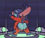  alien anthro blue_body blue_fur butt clothing disney experiment_(lilo_and_stitch) fatzoimp fur glass_cage jumpsuit licking lilo_and_stitch male naughty_face presenting presenting_hindquarters short_tail solo stitch_(lilo_and_stitch) tongue tongue_out torn_clothing 