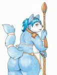  anthro butt canid canine female fox krystal krystal&#039;s_staff lilbluefoxie mammal nintendo solo star_fox video_games 