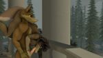  16:9 3d_(artwork) 4k absurd_res aleu_(balto) anthro balcony balto balto_(film) canid canine canis carrying carrying_over_shoulder casual casual_sex daughter digital_media_(artwork) duo family father father_and_child father_and_daughter fellatio female genitals hi_res hybrid incest_(lore) male male/female mammal nude oral outside parent parent_and_child penile penis pillars plant sex source_filmmaker tree universal_studios upside_down upside_down_fellatio widescreen wolf wolf552906 wolfdog 