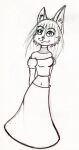  absurd_res bottomwear cat_smile clothing collar domestic_cat eyelashes felid feline felis female hi_res invalid_tag looking_up mammal open_belly selina selinatc sketch skirt top_(disambiguation) traditional_media_(artwork) walking 