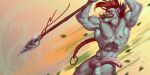  absurd_res blizzard_entertainment braided_hair erection foreskin genitals hair hi_res humanoid humanoid_genitalia humanoid_penis kik-draws long_hair male melee_weapon muscular nipples nude penis polearm solo spear troll video_games warcraft weapon 