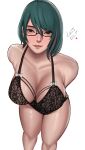  breasts cleavage dead_or_alive edmun glasses highres huge_breasts tamaki_(doa) underwear 