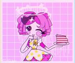  2021 animate_inanimate apron breasts cake clothing crumbs_sugar_cookie cute_expression cute_eyes dessert doll female food hair lalaloopsy living_doll looking_at_viewer miss not_furry one_eye_closed pink_hair portrait star sweeten wink 