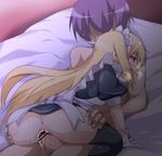  1girl anus ass ass_grab bad_id bad_pixiv_id bar_censor blonde_hair censored copyright_request cum cum_in_pussy hetero long_hair maid penis raiden_(raiden_labo) ribbon sex socks vaginal 