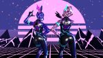  3d_(artwork) absurd_res animal_humanoid butt canid canid_humanoid clothing digital_media_(artwork) duo epic_games female female/female fortnite hi_res huge_filesize human humanoid hybrid lagomorph lagomorph_humanoid looking_at_viewer mammal mammal_humanoid neonx_45 pose source_filmmaker standing vaporwave video_games 