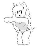  animated anthro big_breasts black_and_white breasts clothed clothing felid female feral fur hair hi_res humor mammal monochrome open_mouth pantherine panties simple_background smile solo tailsmight tech_tails_might thrust thrusting tiger topwear underwear 