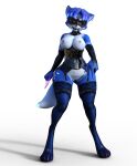  anthro bbdworks canid canine clothing corset female fox gloves glowing glowing_markings handwear hi_res krystal latex_gloves legwear lingerie mammal markings mask mattress mistress nintendo solo star_fox stockings topwear video_games 