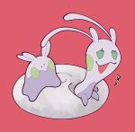  antennae closed_mouth commentary_request goomy green_eyes hisuian_sliggoo no_humans open_mouth pink_background pokemon pokemon_(creature) shell shigetake_(buroira) simple_background slime_(substance) translated wavy_mouth 