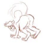  anthro anus beta_pup butt low_res male nervous sketch solo 