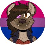  bisexual_pride_colors brown_hair burgerkapitany clothing digital_media_(artwork) female hair helena_(bonk6) jacket lgbt_pride pride_colors solo toothy_grin topwear 