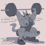  anthro balls bodily_fluids crouching cum cum_drip dripping drooling erection exercise genital_fluids genitals hi_res lucario male muscular muscular_male nintendo open_mouth penis pok&eacute;mon pok&eacute;mon_(species) saliva solo veiny_muscles video_games weightlifting wolfsecret workout 