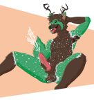  anthro antlers armpit_hair armpit_tuft balls bodily_fluids body_hair brown_body brown_eyes brown_fur canid canine canis cervid cum digital_media_(artwork) ear_tuft ejaculation erection esofaoul_(character) fur genital_fluids genitals green_body green_eyes green_fur hair hands_behind_head hi_res horn hybrid knot looking_at_viewer male mammal muscular musk musk_clouds musky_armpit nude open_mouth orange_background penis pubes pubes_exposed simple_background sitting smile solo sweat sweatdrop sweaty_balls sweaty_genitalia tuft were werecanid werecanine werewolf white_background white_body white_fur wolf 