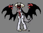  absurd_res anthro beady_eyes big_wings black_body black_wings claws dragon dripping empty_eyes female genitals giratina glowing glowing_body glowing_eyes glowing_nipples grey_body grey_tail hi_res legendary_pok&eacute;mon maskedfurry nintendo nipples origin_forme_giratina pok&eacute;mon pok&eacute;mon_(species) pussy red_body red_claws red_eyes red_nipples sharp_claws simple_background slime smile solo video_games wing_claws wings 