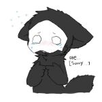  anthro black black_body black_fur bodily_fluids bone changed_(video_game) chano crying daww fur male mask puro_(changed) sad skull skull_mask solo tears 