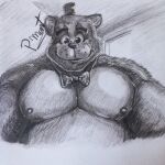  anthro bow_tie clothing five_nights_at_freddy&#039;s freddy_(fnaf) hat headgear headwear hi_res looking_at_viewer male mammal nipples pinumontbalou scottgames solo top_hat ursid video_games 