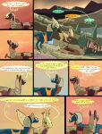  absurd_res comic desert dinosaur dragon dragonscape drekir dromaeosaurid female feral forl_(thepatchedragon) group hi_res horticulture male morning oli_(thepatchedragon) post-apocalyptic reptile scalie text thepatchedragon theropod tribal tribal_clothing 