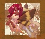  arthropod blush changeling clothing eyelashes fan_character female friendship_is_magic hair hasbro hi_res horn hybrid insect insect_wings legwear lepidopteran moth my_little_pony qamar red_body red_eyes red_hair smile solo wings 