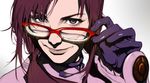  bodysuit brown_hair evangelion:_2.0_you_can_(not)_advance glasses kiyohisa makinami_mari_illustrious neon_genesis_evangelion plugsuit portrait purple_eyes realistic rebuild_of_evangelion smile solo twintails 