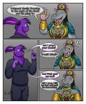  absurd_res anthro areola clothed clothing comic common_hippopotamus deity dialogue digital_media_(artwork) duo egyptian_headdress egyptian_mythology english_text female fur hair hi_res hippopotamid lagomorph leporid male male/female mammal maro_(marothedarkrabbit) marothedarkrabbit_(artist) marvel marvel_cinematic_universe middle_eastern_mythology moon_knight_(series) mythology open_mouth purple_body purple_eyes purple_fur rabbit simple_background taweret taweret_(moon_knight) text 