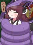  +++ 1girl ahoge arbok bdsm bondage bound brown_hair closed_eyes closed_mouth commission constriction hair_ornament highres pokemon pokemon_(creature) rantana_(lalalalackluster) restrained skeb_commission touhoku_kiritan voiceroid 