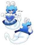  &lt;3 anthro big_breasts big_butt blue_hair breasts butt cleavage clothed clothing dress english_text female ghost hair half-closed_eyes hi_res lagomorph leporid lewd_dorky looking_at_viewer looking_back mammal mario_bros mario_plus_rabbids_sparks_of_hope narrowed_eyes nintendo open_mouth purple_eyes rabbid rabbid_ghost_girl rabbit raving_rabbids rayman_(series) solo spirit text thick_thighs ubisoft video_games white_body 