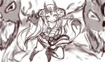  fate/grand_order fate_(series) highres horns ibaraki_douji_(fate) japanese_clothes kimono mikan_susano_o non-web_source oni oni_horns sketch smile tattoo yukata 