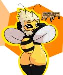  anthro arthropod bee big_butt butt female hair humanoid hymenopteran insect mrdannyboy size_difference smaller_female solo solo_focus 