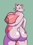  2018 balls big_breasts breasts canid canine crisis-omega five_nights_at_freddy&#039;s five_nights_at_freddy&#039;s_2 fox genitals green_background gynomorph hi_res intersex mammal mangle_(fnaf) mangleux_(crisis-omega) nipples orange_eyes overweight overweight_gynomorph overweight_intersex scottgames simple_background solo video_games 