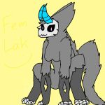  anthro big_tail crouching female hi_res horn lakthederg skulldog_(species) solo 