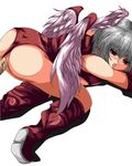  all_fours ass bad_id bad_pixiv_id blush boots censored doggystyle final_fantasy final_fantasy_tactics head_wings leotard leotard_aside looking_back lowres mosaic_censoring narura open_mouth penis red_eyes red_leotard sex silver_hair solo_focus thigh_boots thighhighs top-down_bottom-up ultima_(fft) wings 