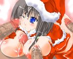  aoba_shou blue_eyes blush breasts bukkake censored christmas copyright_request cum cum_on_ass cum_on_body cum_on_breasts cum_on_hair cum_on_upper_body ejaculation elbow_gloves facial gloves group_sex hat huge_breasts nipples one_eye_closed paizuri penis penis_on_face pointless_censoring red_gloves santa_costume solo_focus thighhighs 